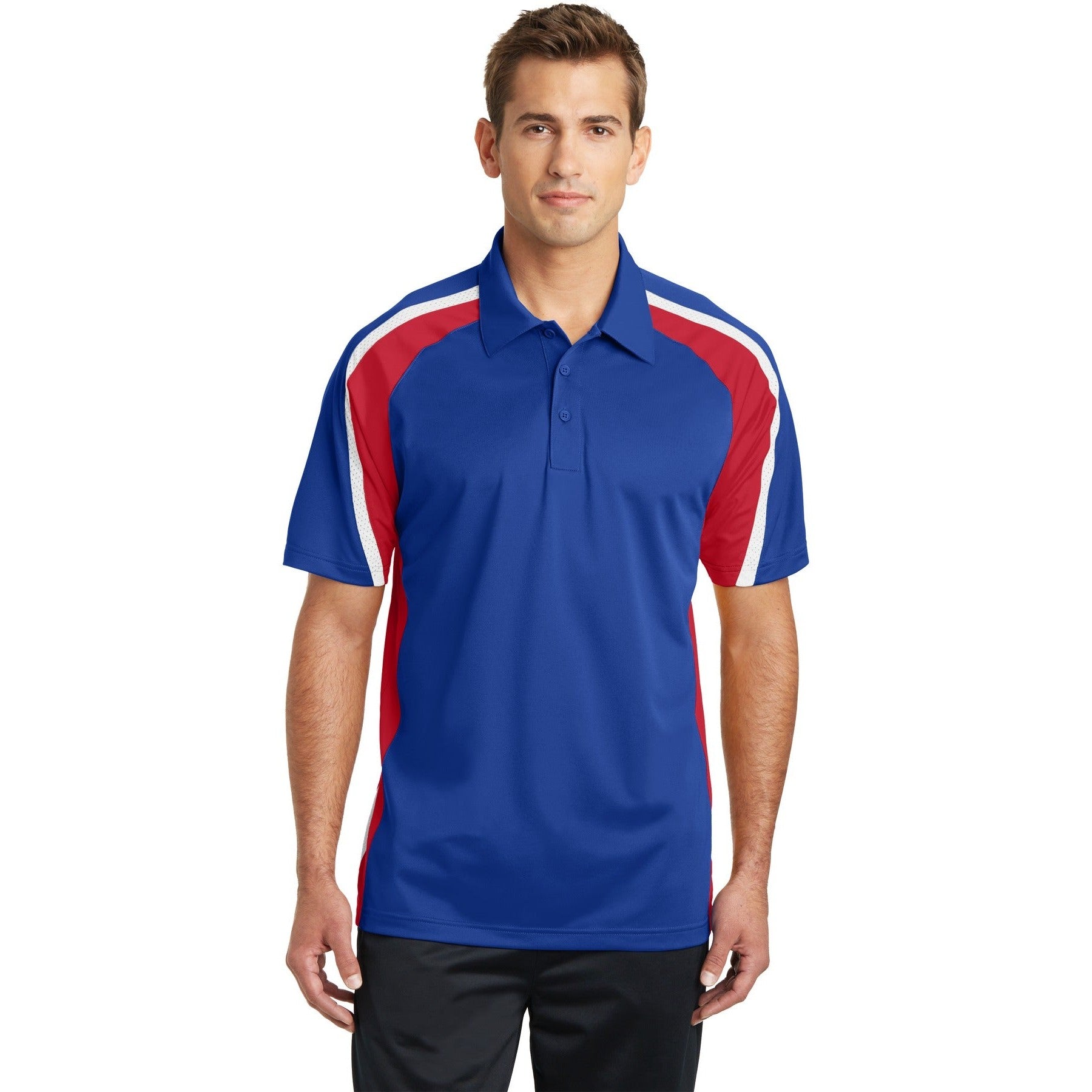 Sport-Tek-Sport-Tek® Tricolor Micropique Sport-Wick® Polo. ST654-MedTech-4